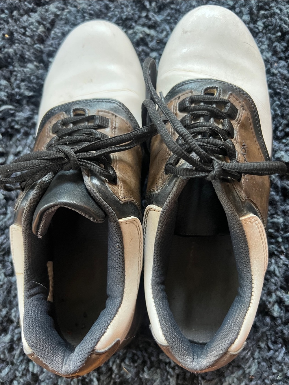 FootJoy White, Brown and Black Lace-Up Athletic Golf Shoes